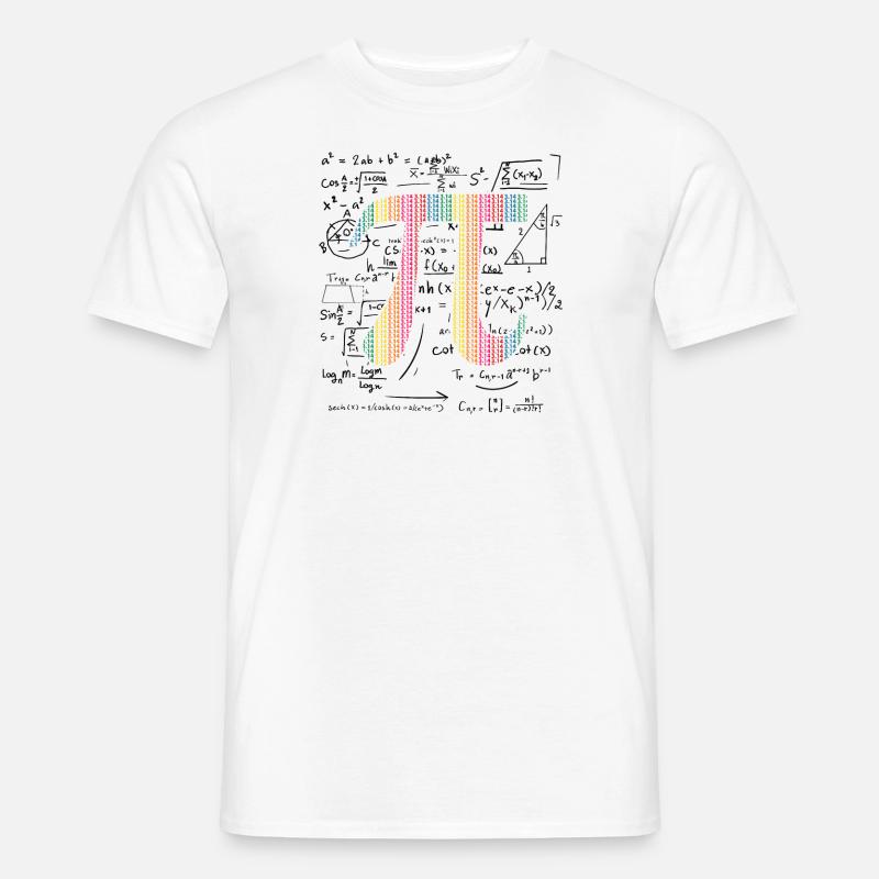Pi Day Gift 3.14 Pi symbol with Math Equations - Men’s T-shirt - white