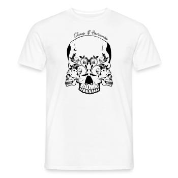 Tête de mort Chaos & Harmonie - T-shirt homme - blanc - Devant - AI Model Male 178 dark (178cm)