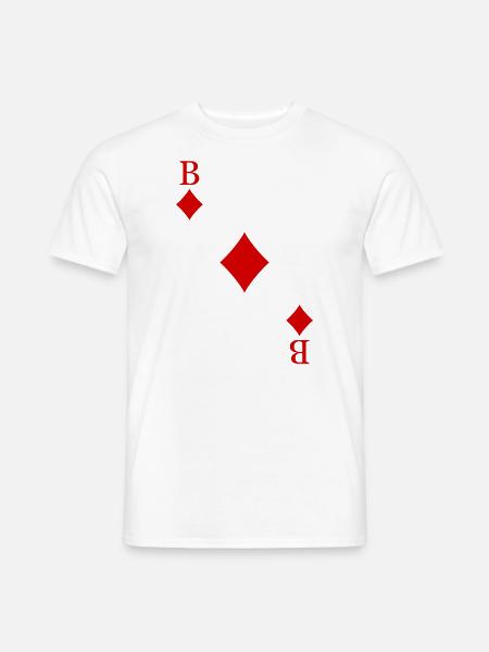 Karo Bube Spielkarte Kostüm Kartenspiel Karneval - Männer T-Shirt - Weiß