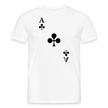 Cross Ace Costume Jouer aux cartes Poker Carnival Casino - T-shirt homme - blanc - Devant - AI Model Male 178 dark (178cm)