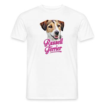 Jack Russell terrier - T-shirt homme - blanc - Devant - AI Model Male 178 dark (178cm)
