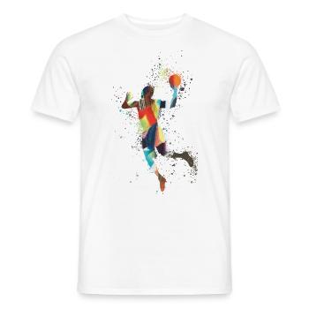 Basketball,Game,Graffiti,Painting,Basketball Player - Men's T-Shirt - white - Front - AI Model Male 178 dark (178cm)