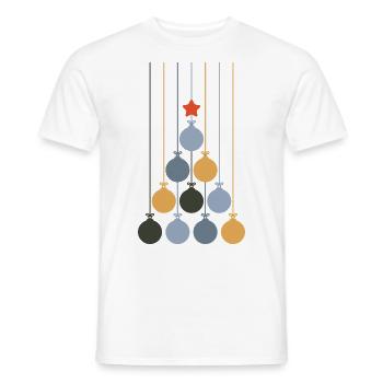 Weihnachtskugeln in Form eines Tannenbaums - Männer T-Shirt - Weiß - Vorne - AI Model Male 178 dark (178cm)