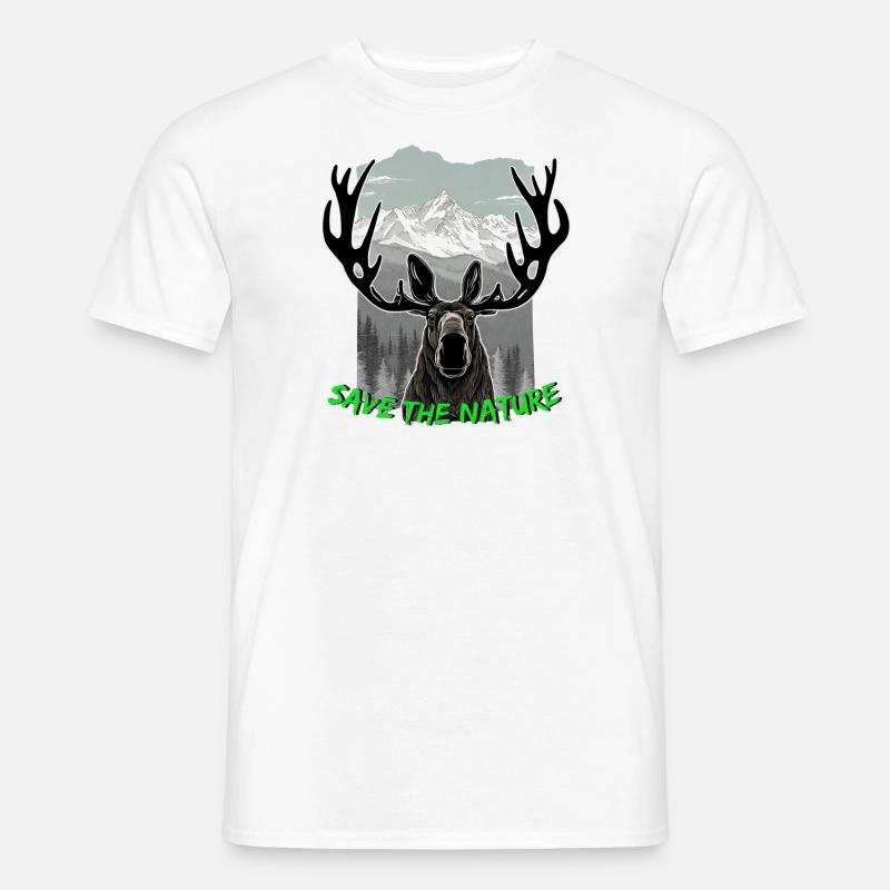 Moose "Save the Nature" - Men’s T-shirt - white