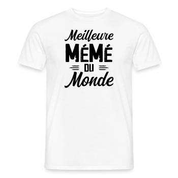 Cadeau Mémé Meilleure Mémé du Monde - T-shirt homme - blanc - Devant - AI Model Male 178 dark (178cm)