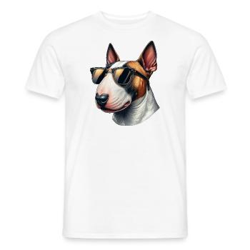 Bullterrier mit Sonnenbrille - Männer T-Shirt - Weiß - Vorne - AI Model Male 178 dark (178cm)