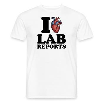 J’adore les rapports de laboratoire - T-shirt homme - blanc - Devant - AI Model Male 178 dark (178cm)