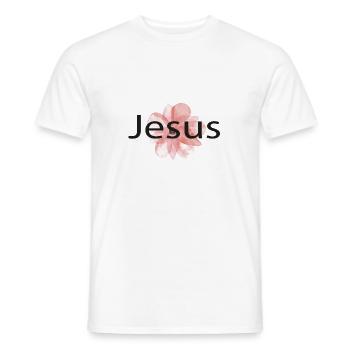 Jésus, Jésus Nom Fleurs - T-shirt homme - blanc - Devant - AI Model Male 178 dark (178cm)