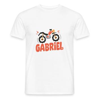 Gabriel personnalisé pour gabriel motocross moto - T-shirt homme - blanc - Devant - AI Model Male 178 dark (178cm)