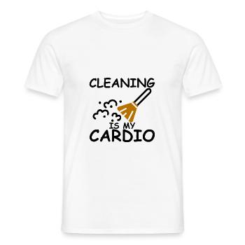 Cleaning Is My Cardio - Men's T-Shirt - white - Front - AI Model Male 178 dark (178cm)