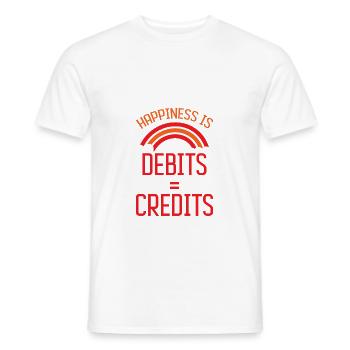 Happiness Is Debits équivaut à des crédits 7 - T-shirt homme - blanc - Devant - AI Model Male 178 dark (178cm)