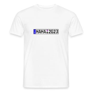 Mama 2023 Mutter werden Nummernschild - Männer T-Shirt - Weiß - Vorne - AI Model Male 178 dark (178cm)