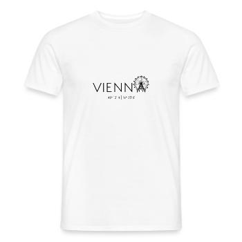 Vienna, Austria, Prater, Ferris Wheel, Danube - Men's T-Shirt - white - Front - AI Model Male 178 dark (178cm)