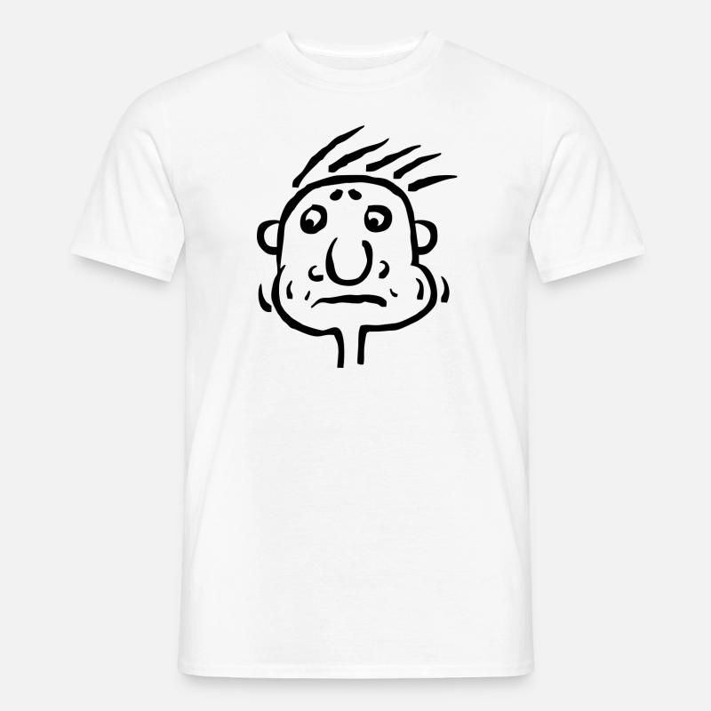 Mann Gesicht Opa Greis Schlechte Laune - Männer T-Shirt - Weiß