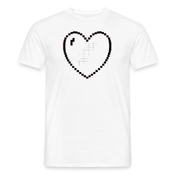 Heart heart Pixel Gamer Gift - Men's T-Shirt - white - Front - AI Model Male 178 dark (178cm)