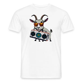 Boombox Ziege - Männer T-Shirt - Weiß - Vorne - AI Model Male 178 dark (178cm)