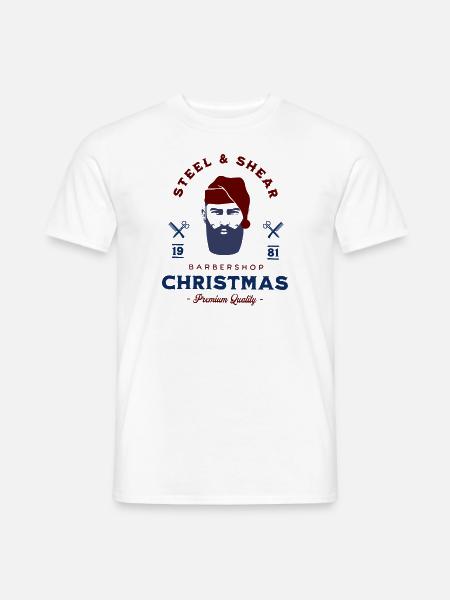 Barbershop Weihnachten für Barber christmas Design - Männer T-Shirt - Weiß