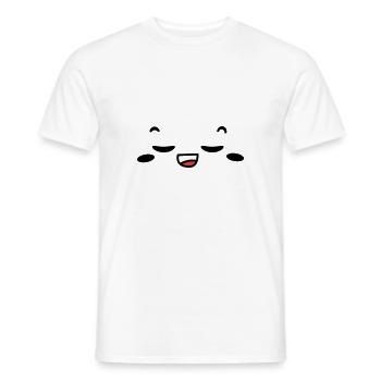 Kawaii Gesicht: Süße Augen & Lächeln Design - Männer T-Shirt - Weiß - Vorne - AI Model Male 178 dark (178cm)
