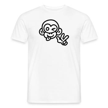 Affe cool - line - Männer T-Shirt - Weiß - Vorne - AI Model Male 178 dark (178cm)