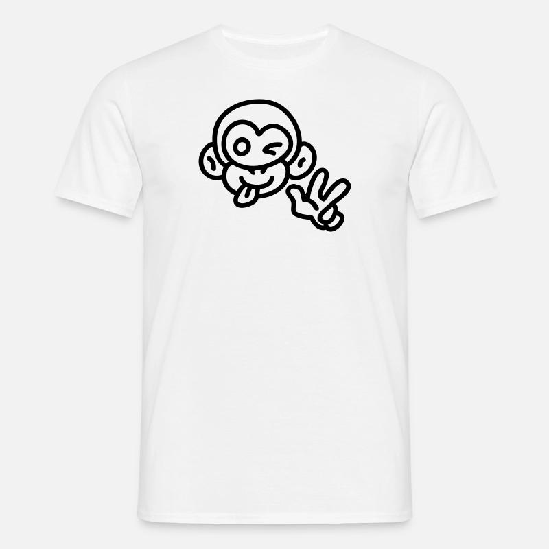Monkey cool - line - Men's T-Shirt - white