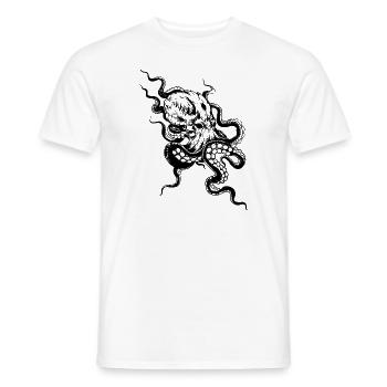 KRAKE - Männer T-Shirt - Weiß - Vorne - AI Model Male 178 dark (178cm)