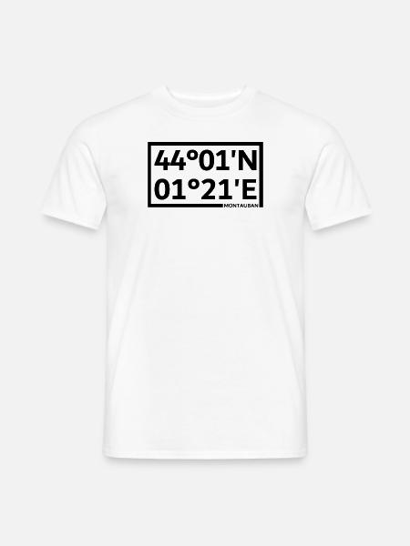 Coordonnées de Montauban - T-shirt homme - blanc