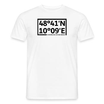 Heidenheim an der Brenz Koordinaten - Männer T-Shirt - Weiß - Vorne - AI Model Male 178 dark (178cm)