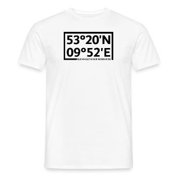 Buchholz in der Nordheide Koordinaten - Männer T-Shirt - Weiß - Vorne - AI Model Male 178 dark (178cm)