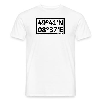Bensheim Koordinaten - Männer T-Shirt - Weiß - Vorne - AI Model Male 178 dark (178cm)