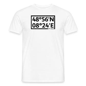 Ettlingen Koordinaten - Männer T-Shirt - Weiß - Vorne - AI Model Male 178 dark (178cm)