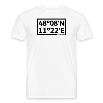 Germering coordinates - Men's T-Shirt - white - Front - AI Model Male 178 dark (178cm)
