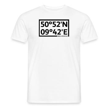 Bad Hersfeld Koordinaten - Männer T-Shirt - Weiß - Vorne - AI Model Male 178 dark (178cm)