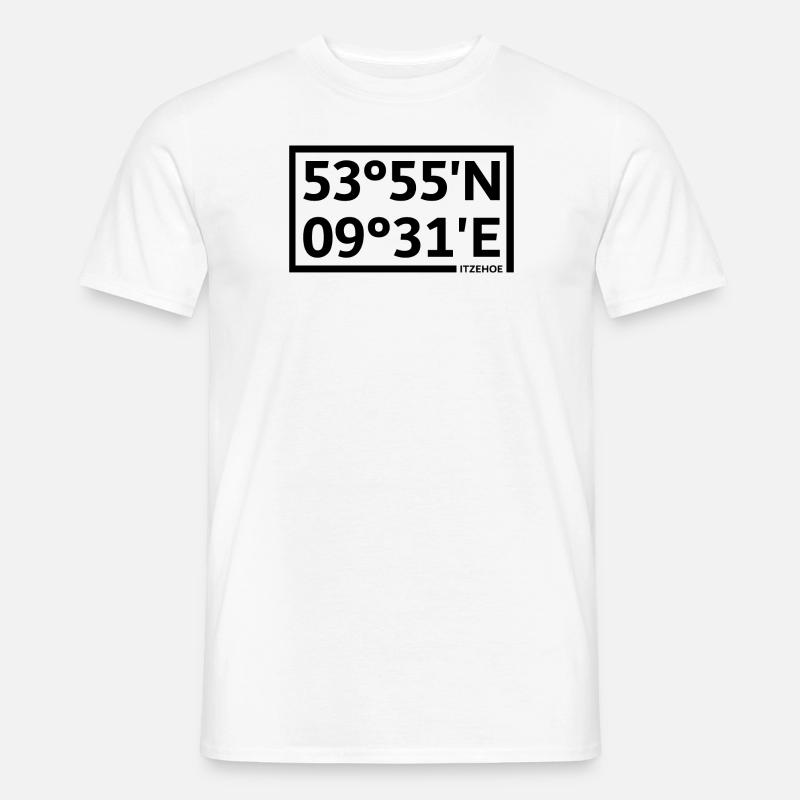 Itzehoe coordinates - Men's T-Shirt - white