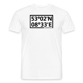Ganderkesee Koordinaten - Männer T-Shirt - Weiß - Vorne - AI Model Male 178 dark (178cm)