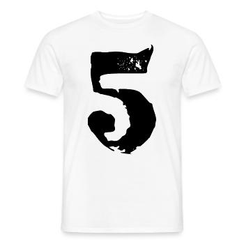 Maillot numéro 5 - T-shirt homme - blanc - Devant - AI Model Male 178 dark (178cm)