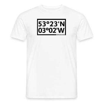 Birkenhead coordinates - Men's T-Shirt - white - Front - AI Model Male 178 dark (178cm)