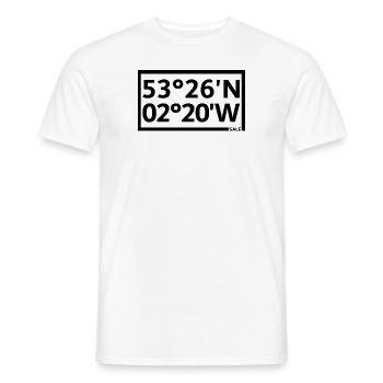 Coordonnées de vente - T-shirt homme - blanc - Devant - AI Model Male 178 dark (178cm)