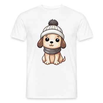 Hund Winter Tier Baby Comic - Männer T-Shirt - Weiß - Vorne - AI Model Male 178 dark (178cm)