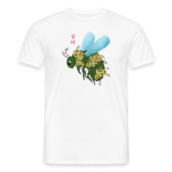 Floral Bee - Men's T-Shirt - white - Front - AI Model Male 178 dark (178cm)
