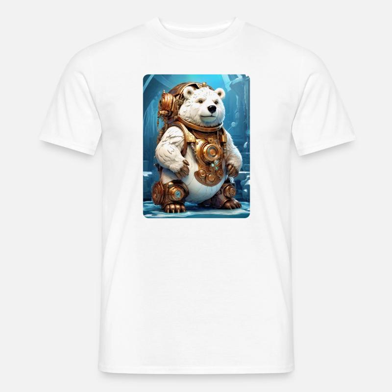 Steampunk Eisbear 1.3 - Männer T-Shirt - Weiß