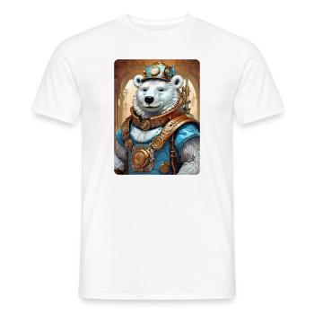 Steampunk Eisbear 1.20 - Männer T-Shirt - Weiß - Vorne - AI Model Male 178 dark (178cm)