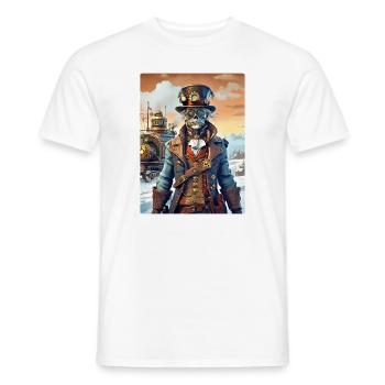 Steampunk Paysage D’hiver Zombie 1.5 - T-shirt homme - blanc - Devant - AI Model Male 178 dark (178cm)