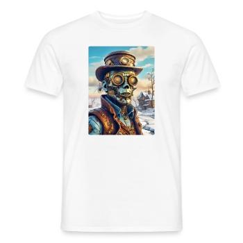 Steampunk Paysage D’hiver Zombie 1.7 - T-shirt homme - blanc - Devant - AI Model Male 178 dark (178cm)
