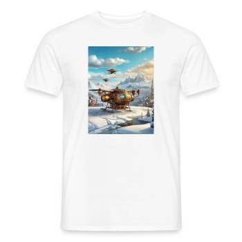 Steampunk Winter Landscape Drone 1.6 - Men's T-Shirt - white - Front - AI Model Male 178 dark (178cm)