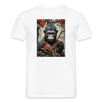 Spooky Plants Monkey 1.2 - Men's T-Shirt - white - Front - AI Model Male 178 dark (178cm)