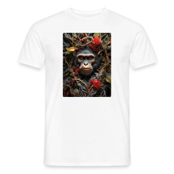 Spooky Plants Monkey 1.9 - Men's T-Shirt - white - Front - AI Model Male 178 dark (178cm)