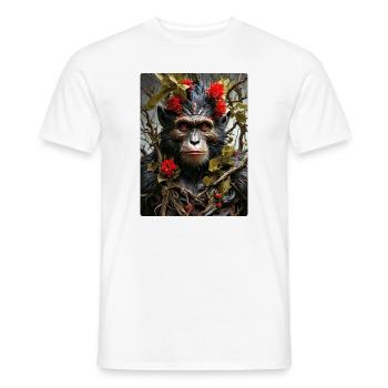 Spooky Plants Monkey 1.5 - Men's T-Shirt - white - Front - AI Model Male 178 dark (178cm)