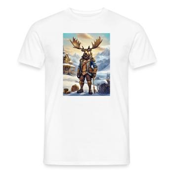 Steampunk Winterlandschaft Elch 1.10 - Männer T-Shirt - Weiß - Vorne - AI Model Male 178 dark (178cm)