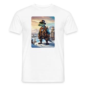 Steampunk Winterlandschaft Dino 1.3 - Männer T-Shirt - Weiß - Vorne - AI Model Male 178 dark (178cm)