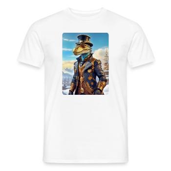Steampunk Winterlandschaft Dino 1.5 - Männer T-Shirt - Weiß - Vorne - AI Model Male 178 dark (178cm)